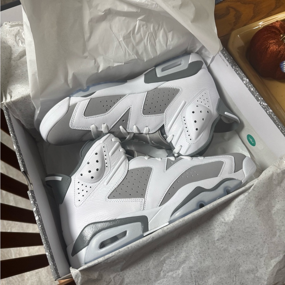 Jordan White and Gray High-Top Sneakers